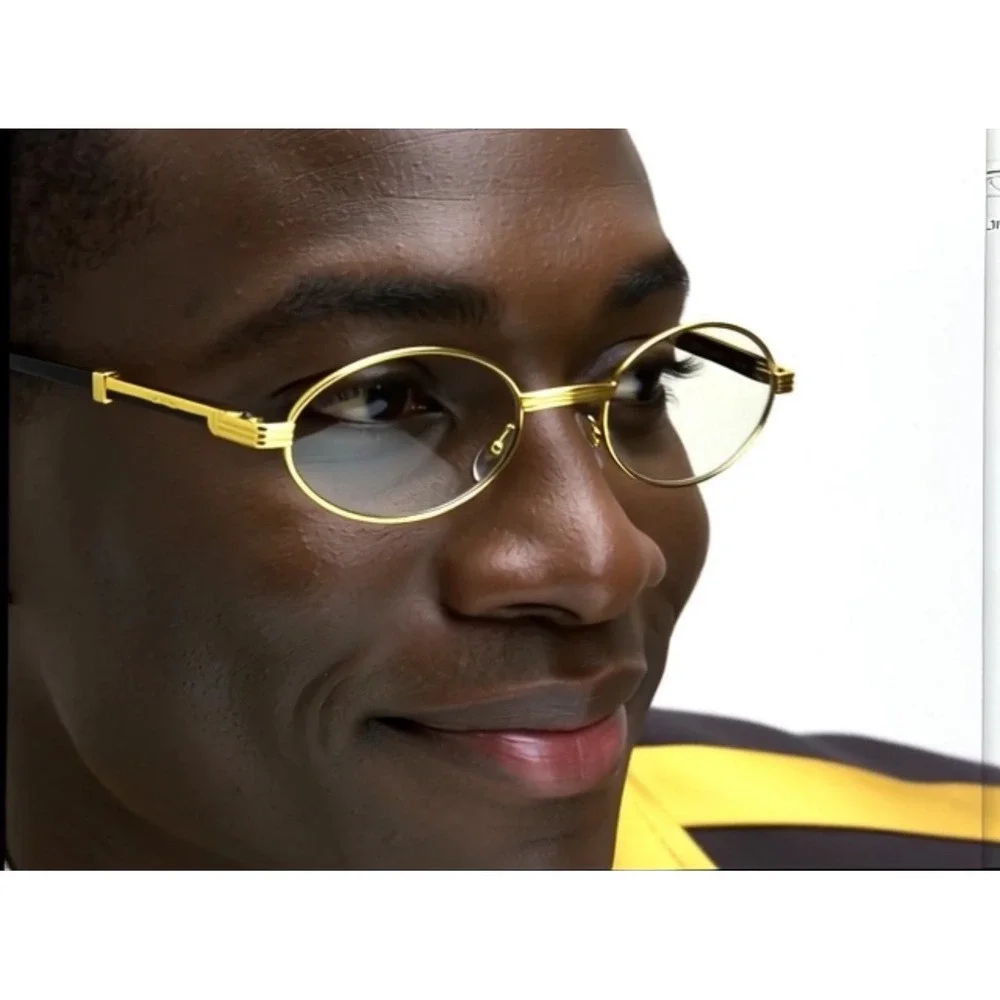 Gold Round Glasses Mens Womens Vintage‎ Style Clear Lens Eye Glasses Migos Cholo